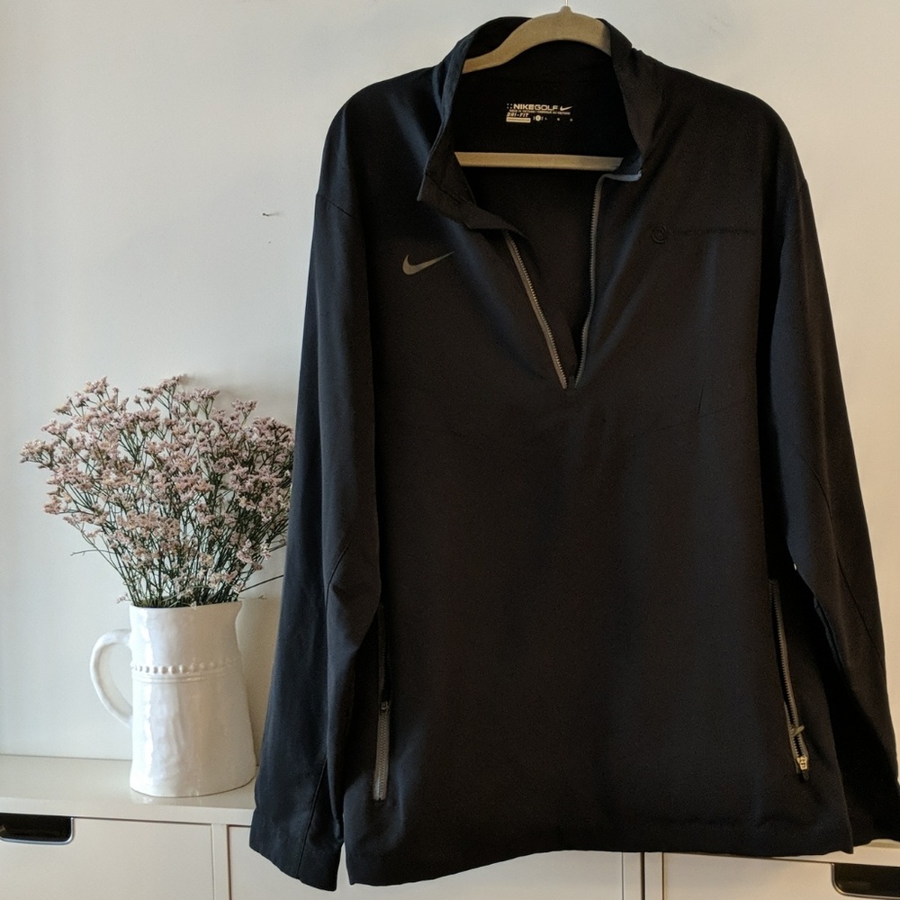 Mens Nike Large Black Dri-Fit Windbreak, size L